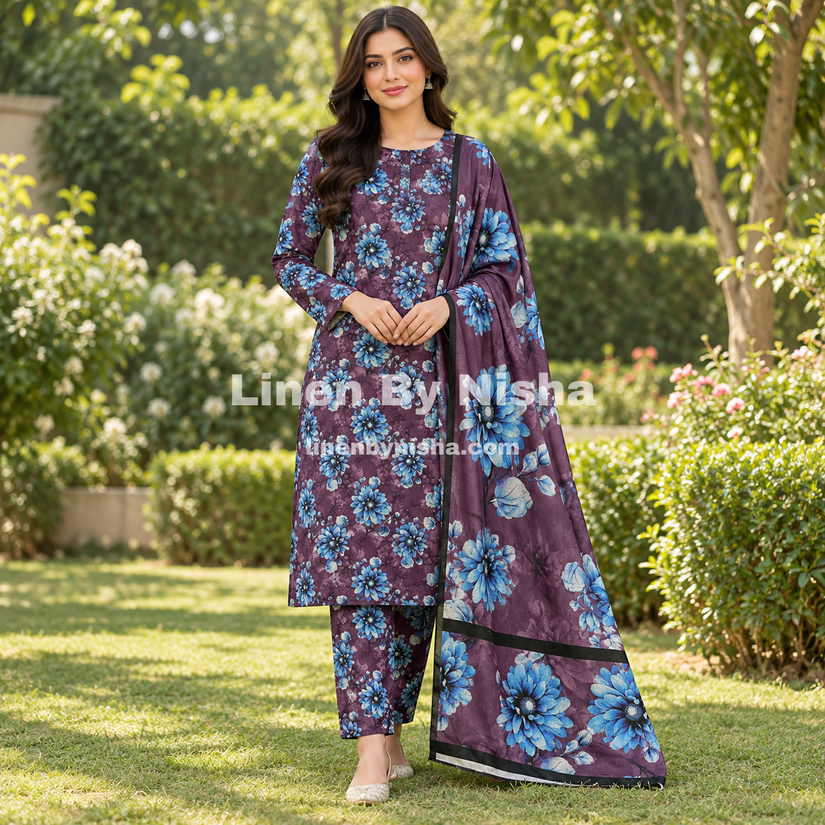 Alnina Women Winter Dhanak Same Dopatta - 3pcs - ADS08
