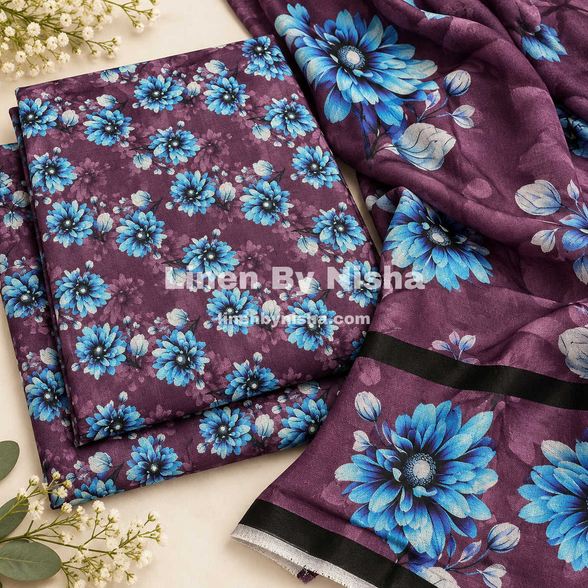 Alnina Women Winter Dhanak Same Dopatta - 3pcs - ADS08