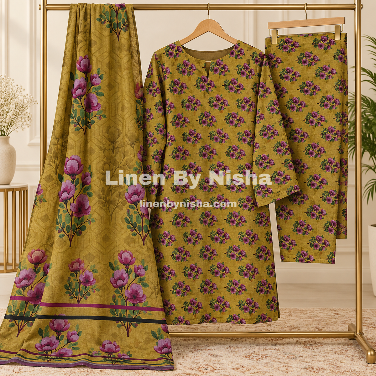 Alnina Women Winter Dhanak Same Dopatta - 3pcs - ADS07