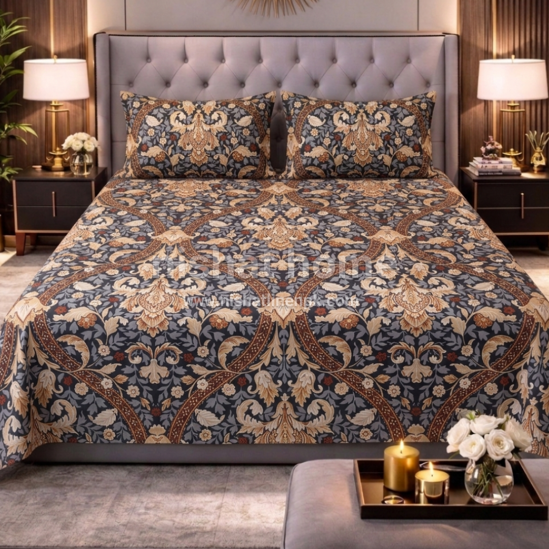 Luvoza Cotton Bed Sheet - King - 3pcs - CSB423