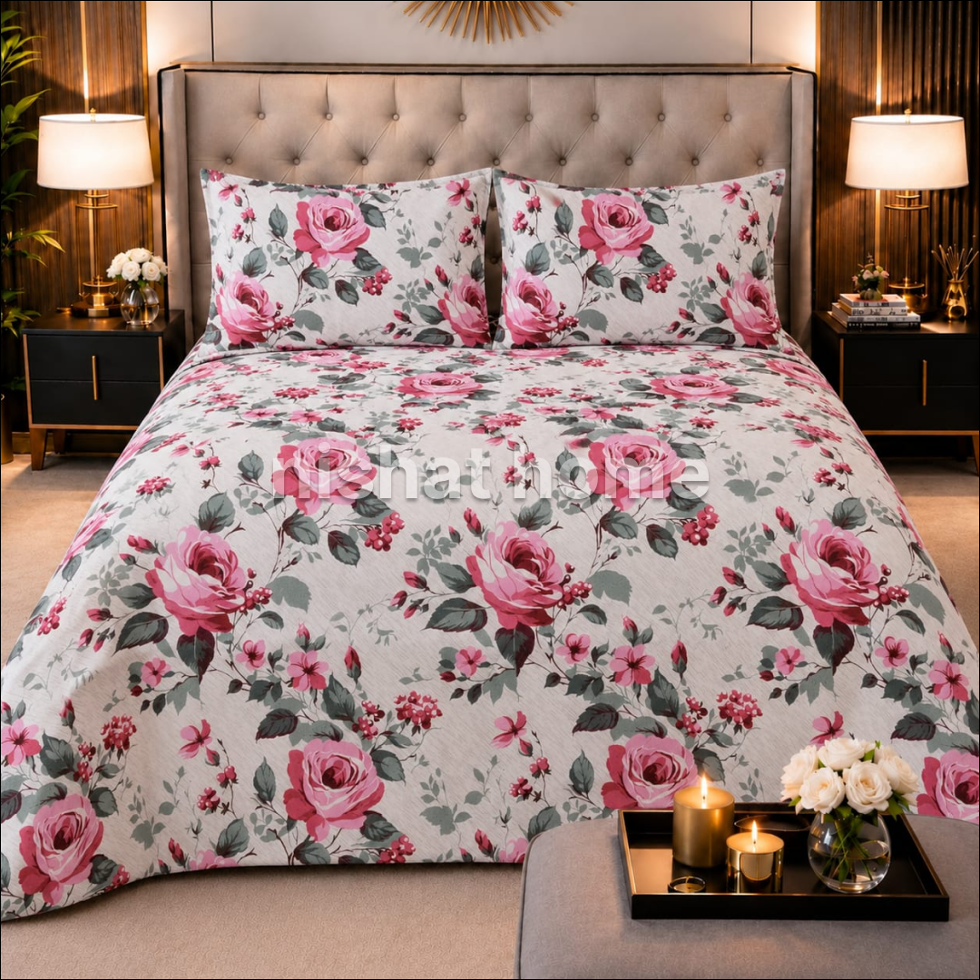 Luvoza Cotton Bed Sheet - King - 3pcs - CSB450