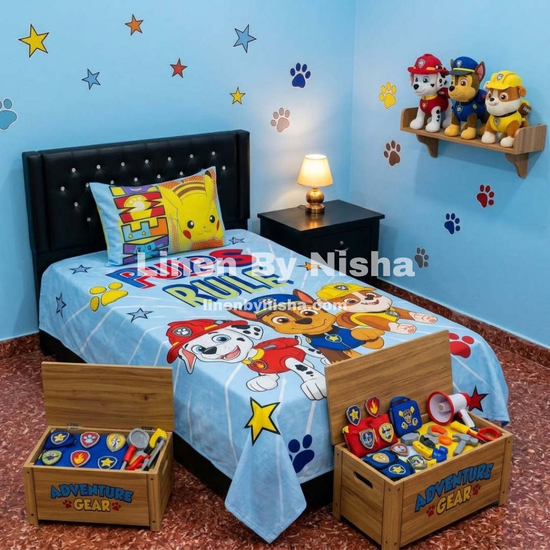 Divine Pure Cotton Kids Bed Sheet - PAW Patrol - Single - DSB235