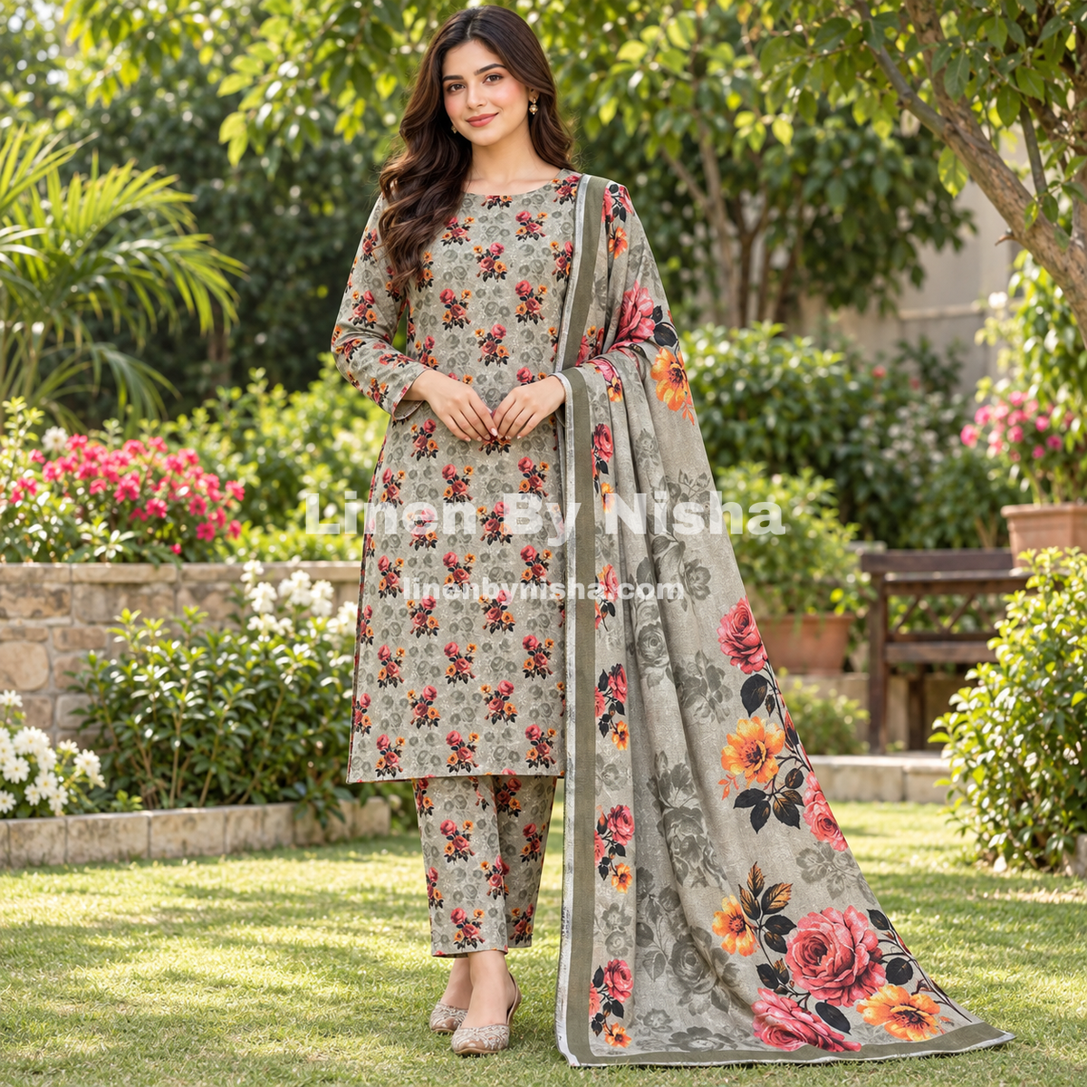 Alnina Women Winter Dhanak Same Dopatta - 3pcs - ADS14
