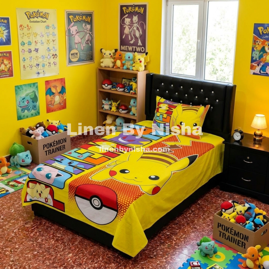 Divine Pure Cotton Kids Bed Sheet - Pokémon - Single - DSB234