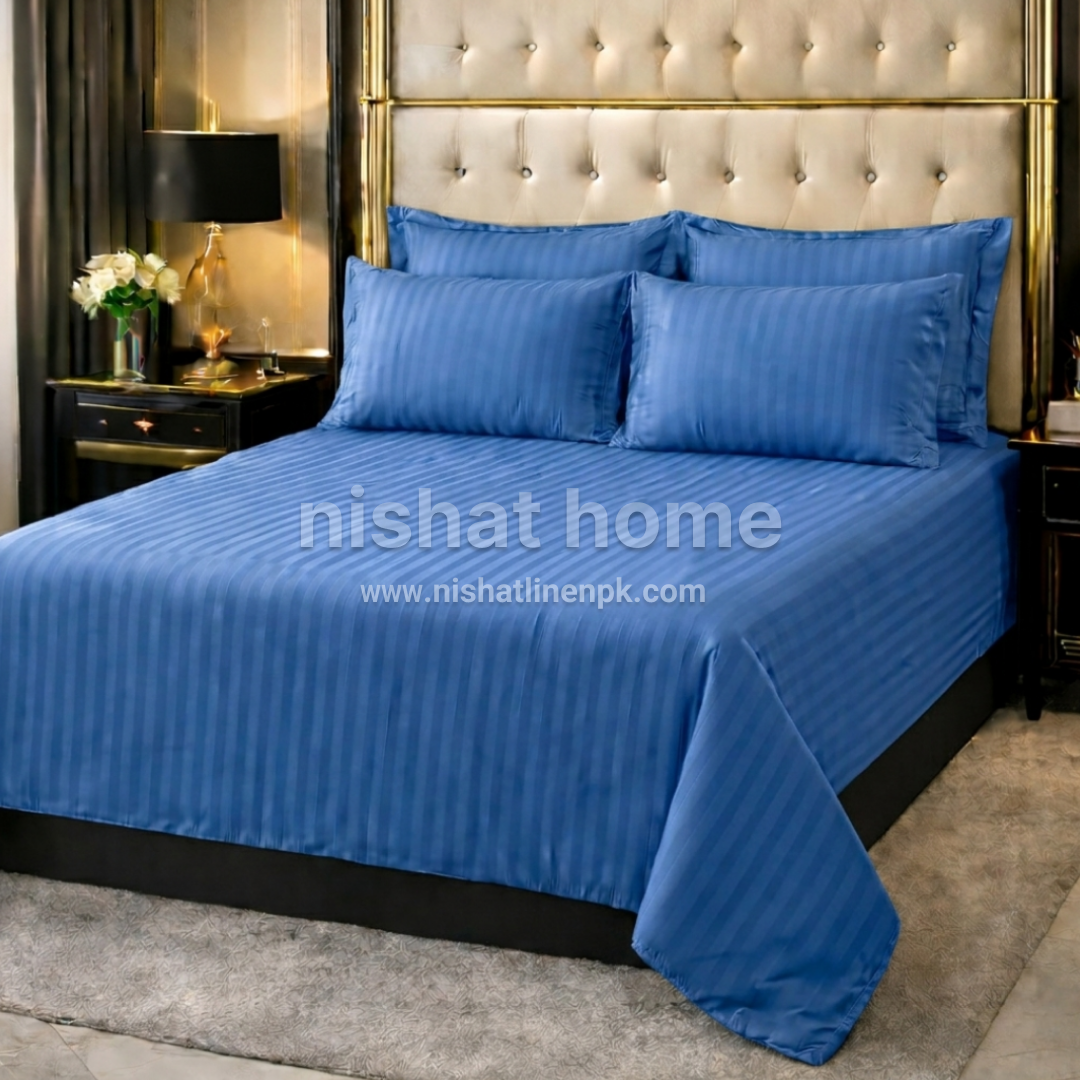 Royal Pure Cotton Bed Sheet with 4 Pillows - King - 5pcs - RFP10