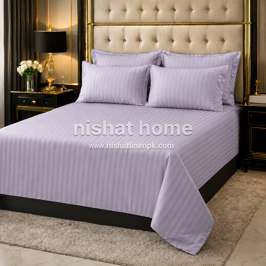 Royal Pure Cotton Bed Sheet with 4 Pillows - King - 5pcs - RFP27