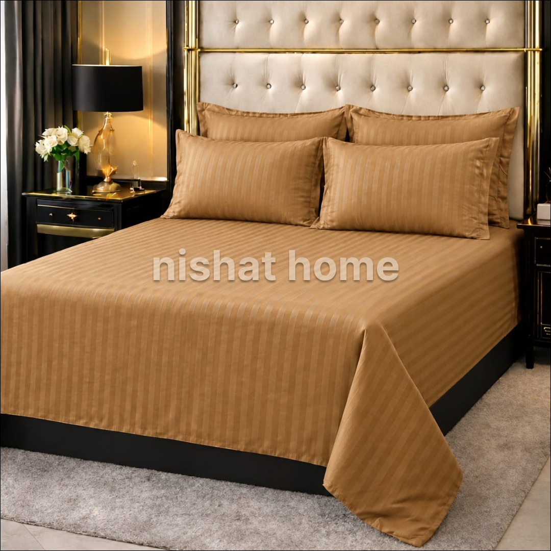 Royal Pure Cotton Bed Sheet with 4 Pillows - King - 5pcs - RFP28