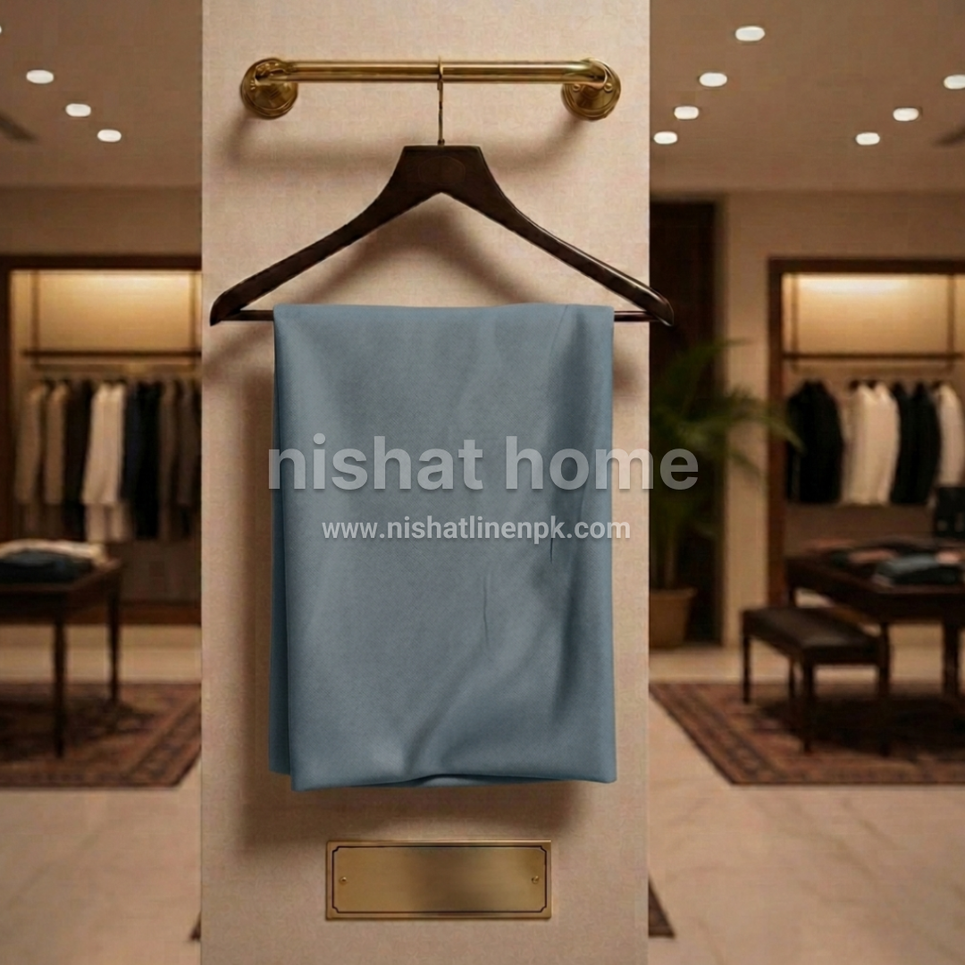 Khushi Men Premium Wash n Wear - 2pcs - Steel Blue - KWW19