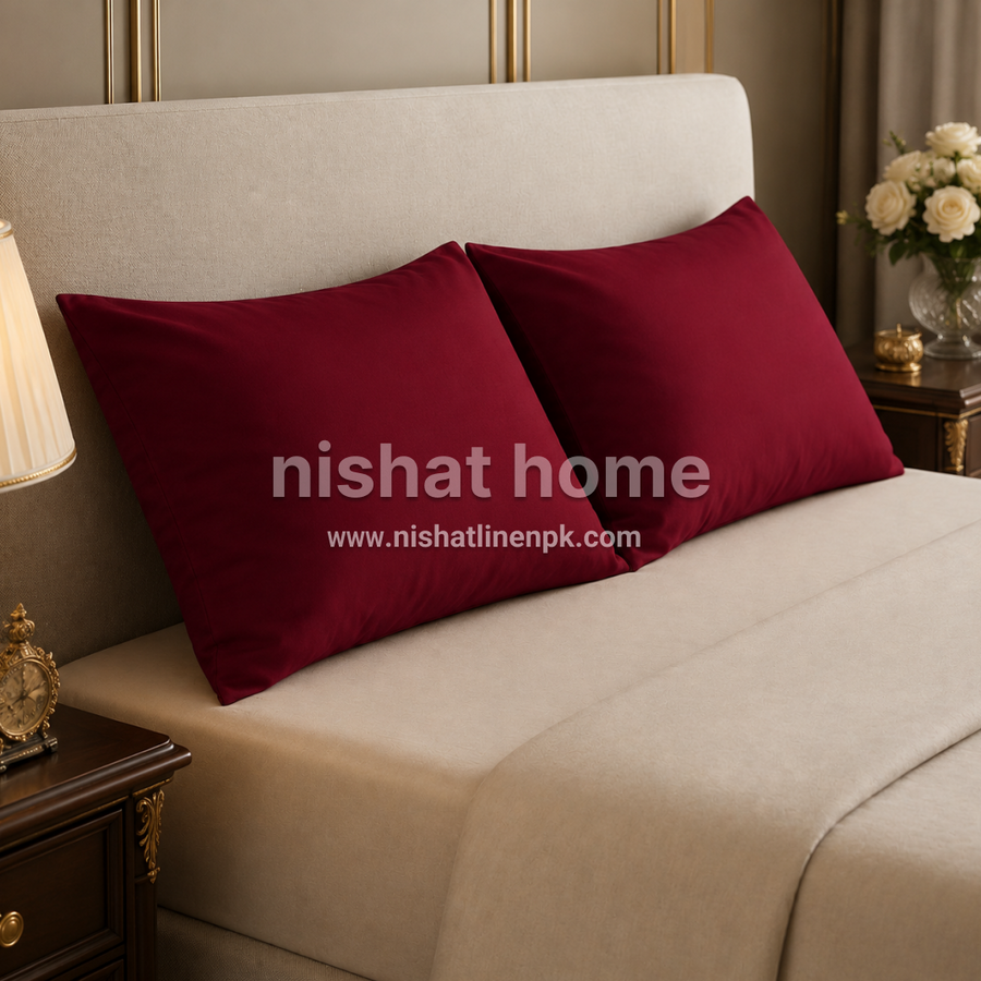 Royal Pillow Covers - 2pcs - Burgundy - RPC56